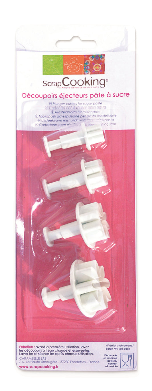 SET DE DÉCOUPOIRS EN FORME DE FLEUR, 4 FORMES