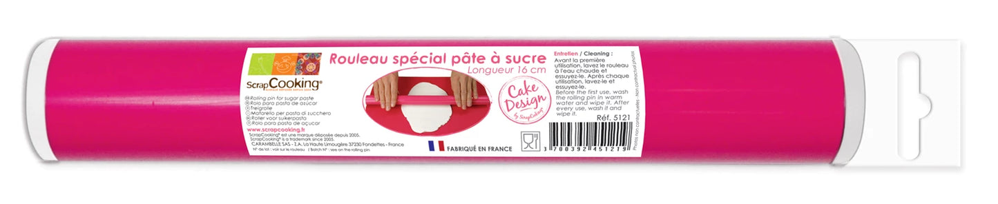 PETIT ROULEAU À PÂTISSERIE EN PLASTIQUE POUR PÂTE À SUCRE, 16 CM