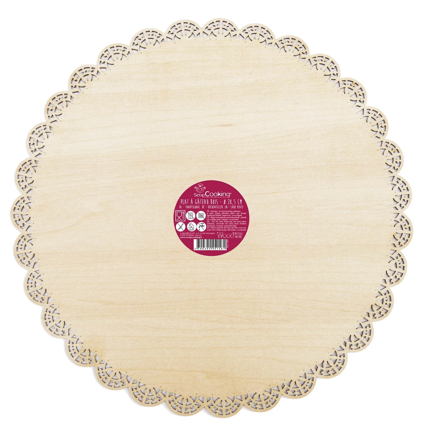 PIATTO ROTONDO IN LEGNO, DIAMETRO 29 CM