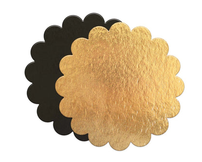 PORTA TORTA A FORMA DI FIORE, 5 PEZZI, ORO/NERO, DIAMETRO 24 CM