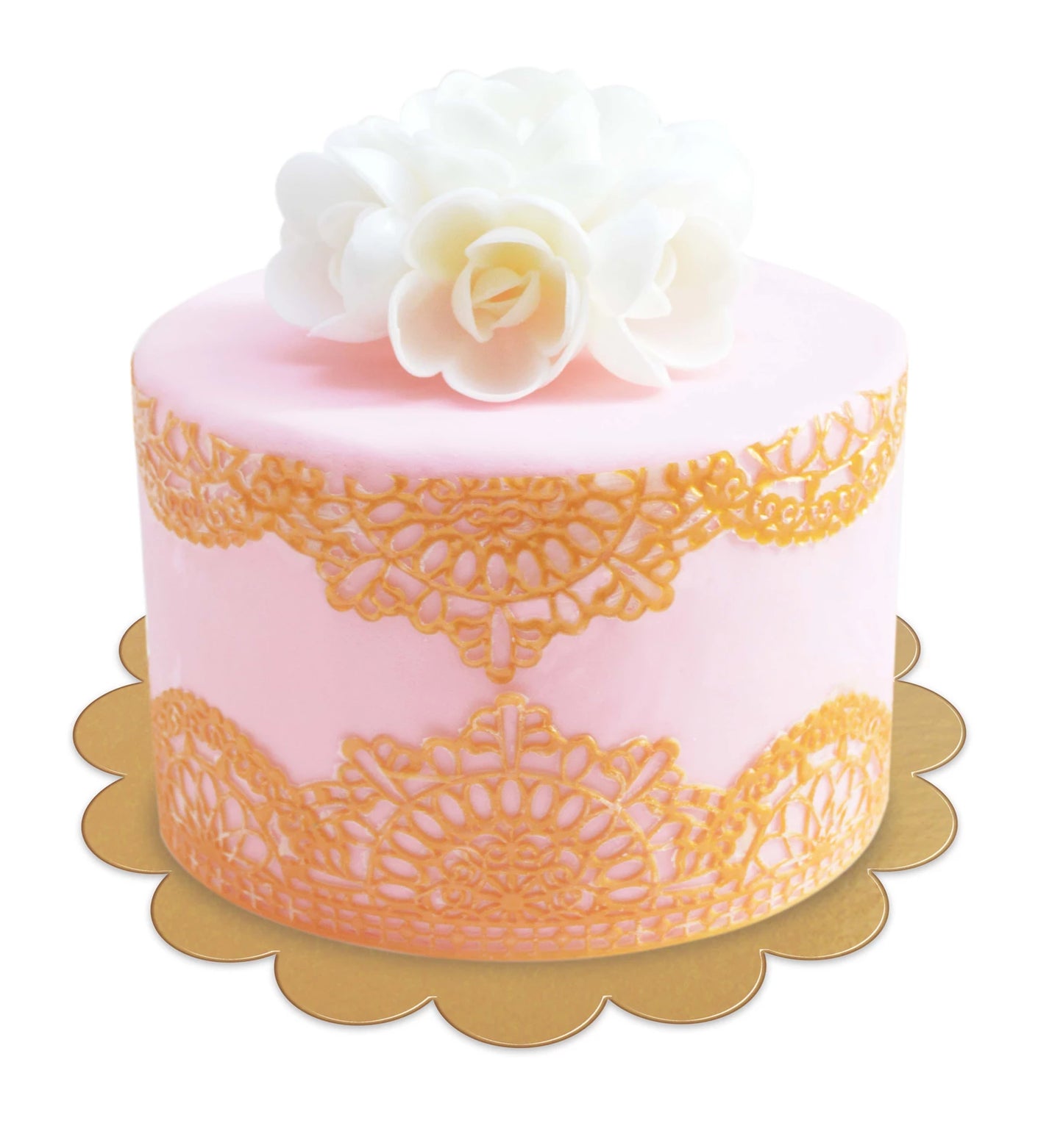 PORTA TORTA A FORMA DI FIORE, 5 PEZZI, ORO/NERO, DIAMETRO 24 CM