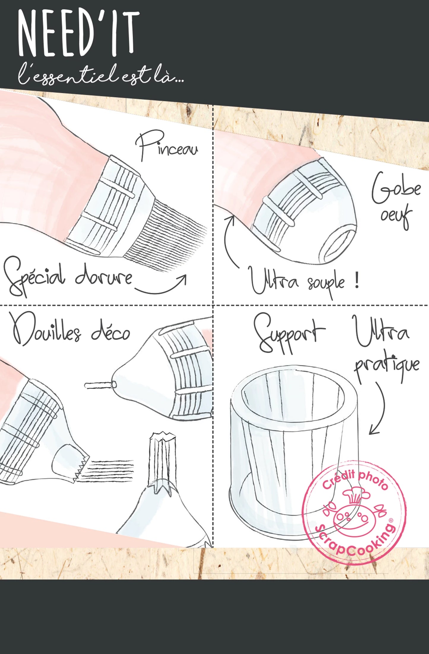BUBBLE SQUEEZE NEED'IT 3 IN 1 (SEPARATORE DI TUORLO D'UOVO, SPAZZOLA, 3 SPRAY)