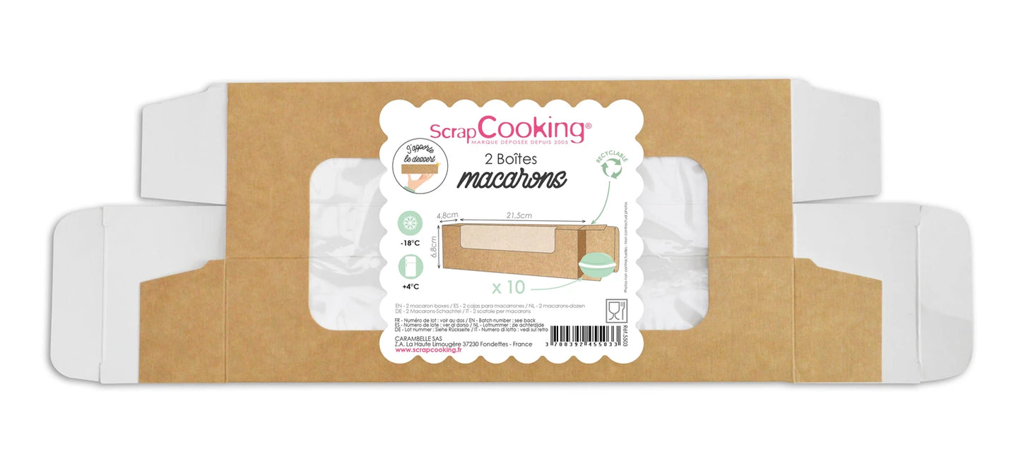 BOÎTE 2 MACARONS 21,5X6,8X4,8 CM
