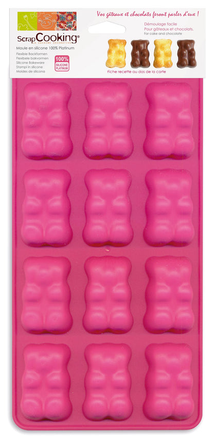 MOULE À GÂTEAU EN SILICONE OURSONS GÉLIFIÉS 23 X 13 CM