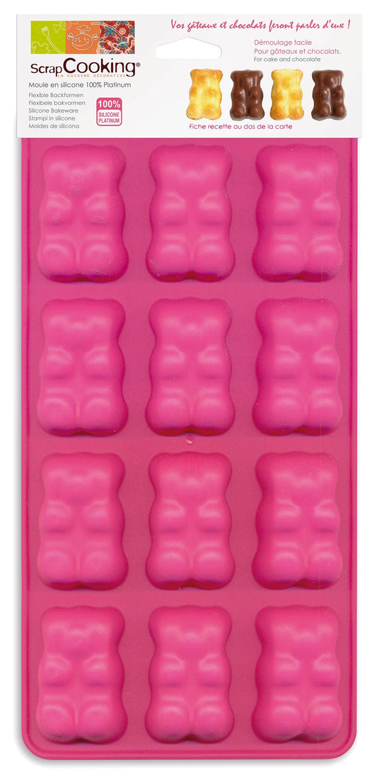 MOULE À GÂTEAU EN SILICONE OURSONS GÉLIFIÉS 23 X 13 CM
