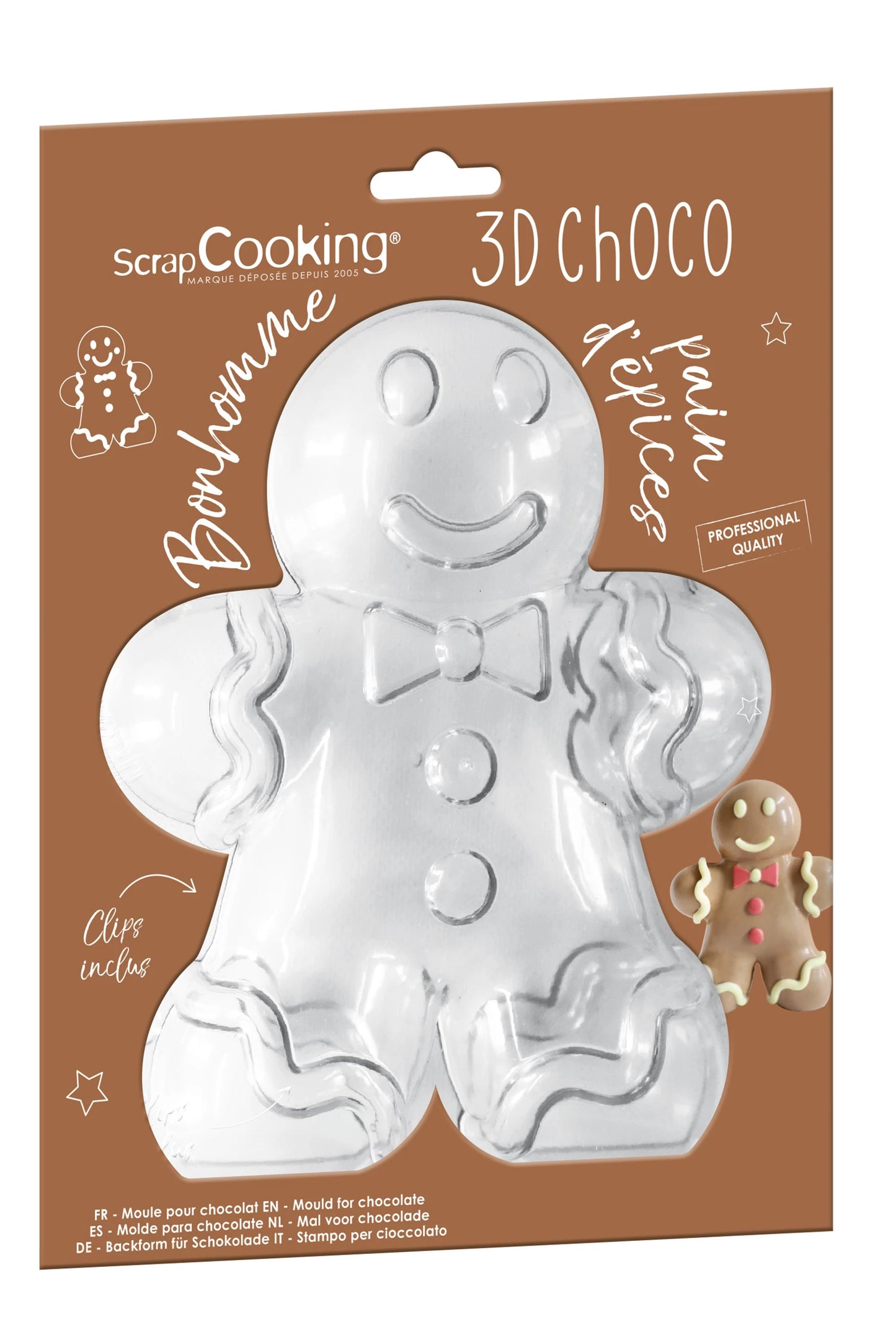 MOULE À CHOCOLAT PROFESSIONNEL 3D EN FORME DE BONHOMME EN PAIN D'ÉPICES