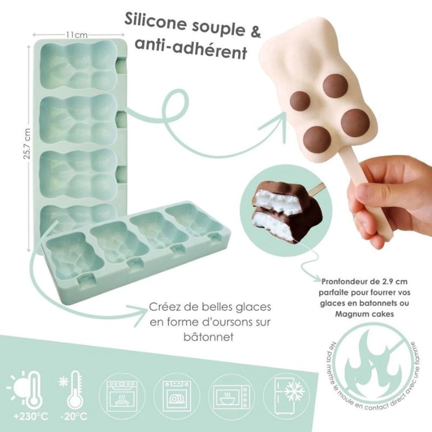 SCRAPCOOKING - OURSON EN PELUCHE GLACEFORM - F/D/I/ML