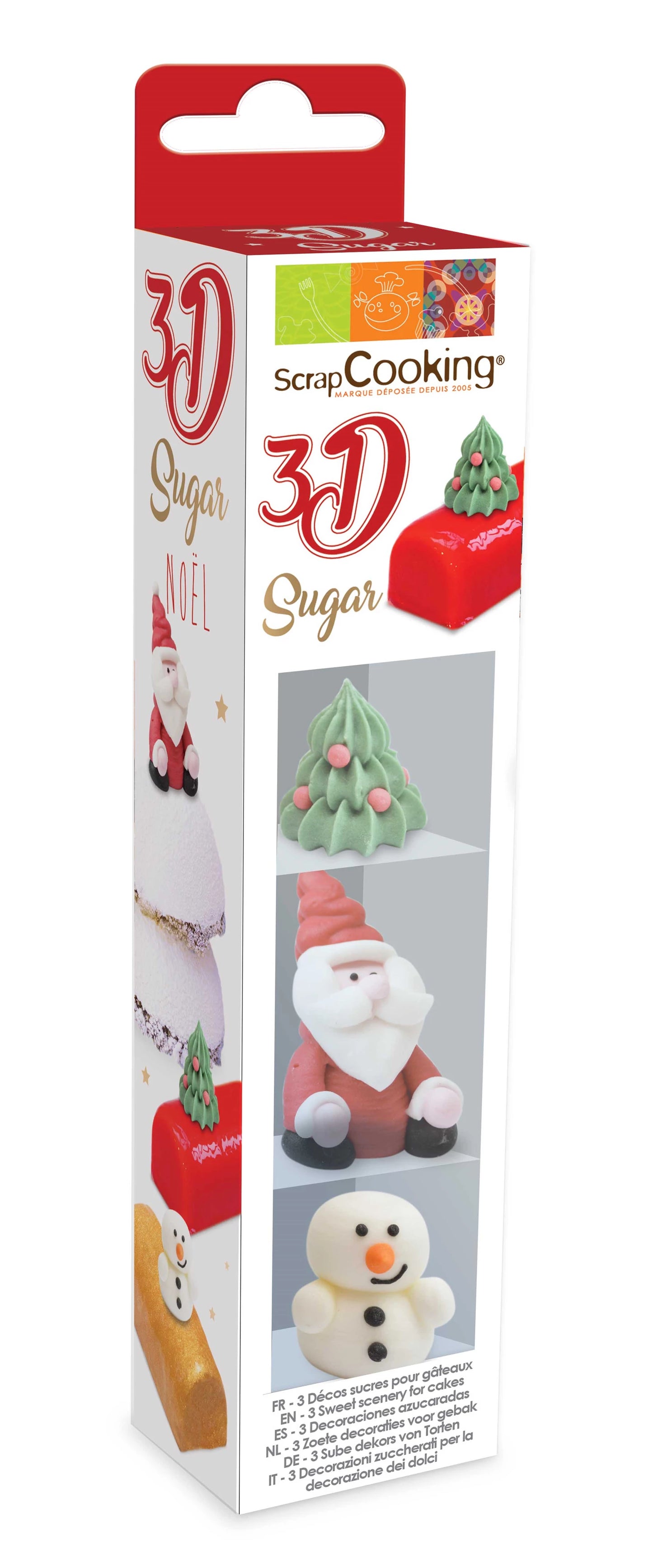 FIGURE DI ZUCCHERO 3D NATALE 3 PEZZI