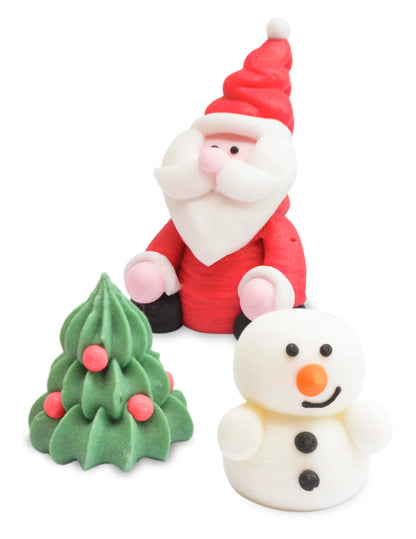 FIGURE DI ZUCCHERO 3D NATALE 3 PEZZI