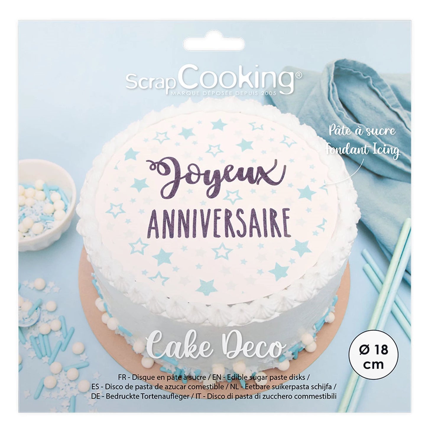 ZUCKERPLATTE JOYEUX ANNIVERSAIRE DURCHMESSER 18CM