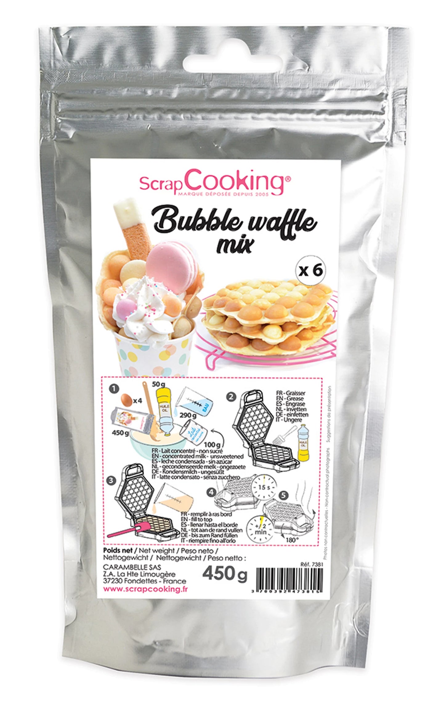 MISCHUNG FÜR BLASENWAFFELN 450G