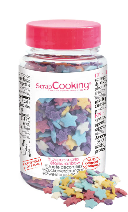 DECORAZIONI IN ZUCCHERO STELLE ARCOBALENO 55G