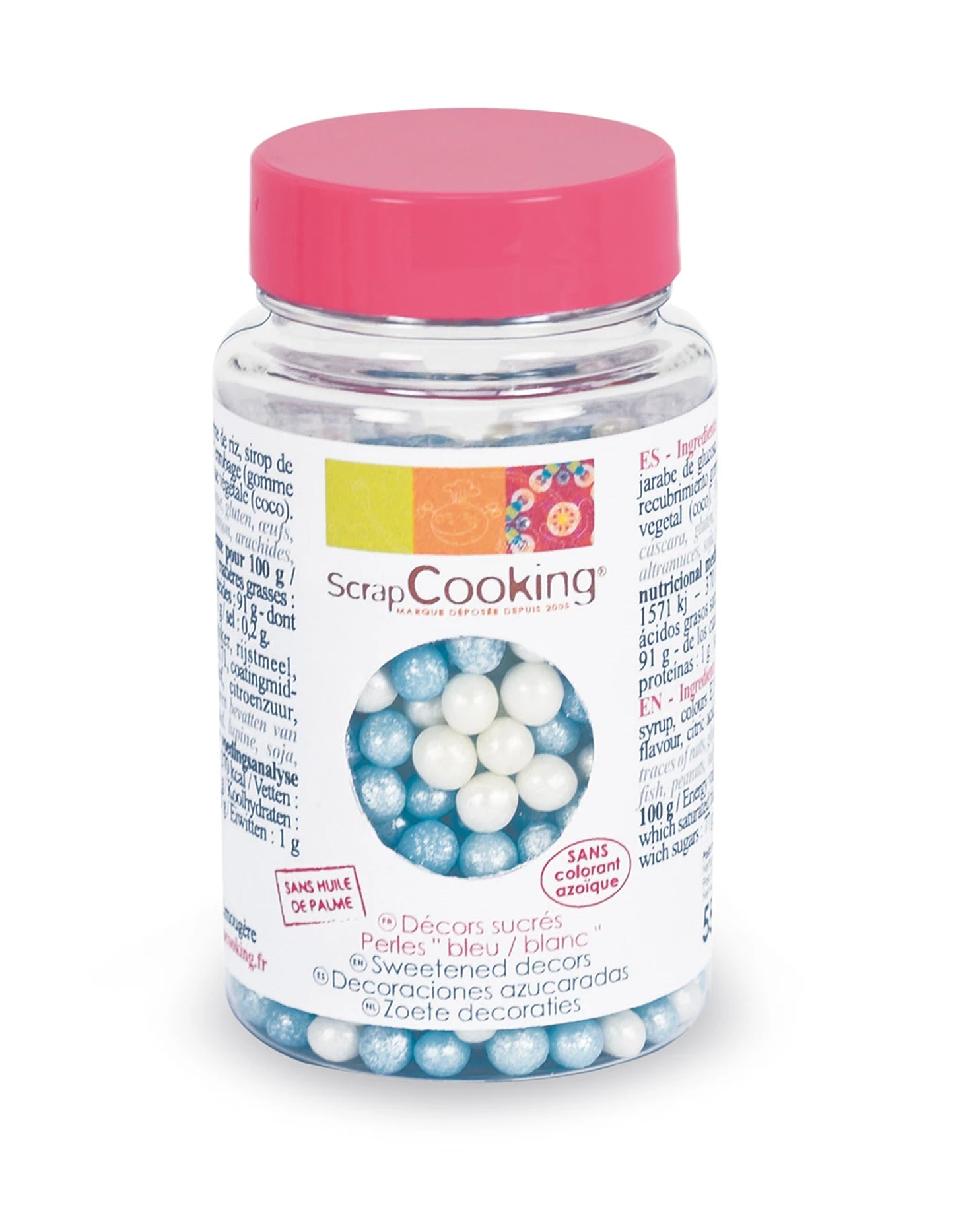PERLE DI ZUCCHERO DECORATIVE BIANCO/BLU 55 G