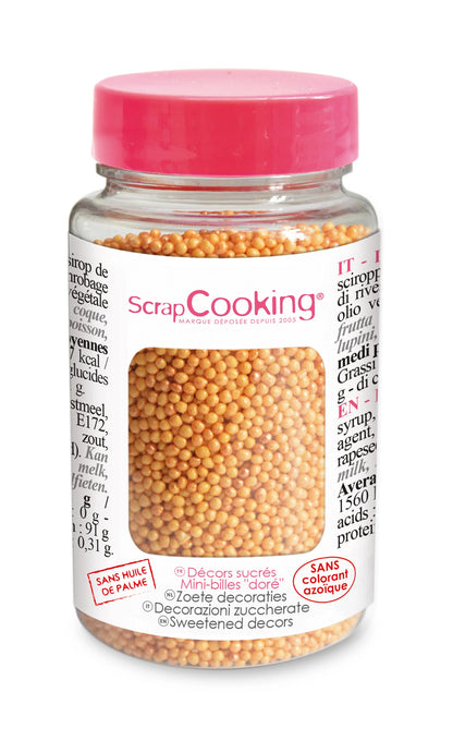 MINI DEKOKUGELN AUS ZUCKER GOLD 80G