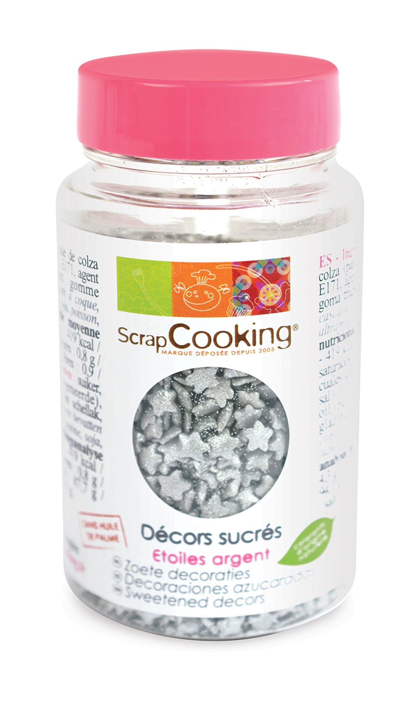 ÉTOILES DÉCORATIVES EN SUCRE ARGENTÉ 55G