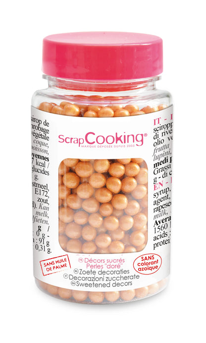 DEKORATIVE ZUCKERPERLEN GOLD 55 G