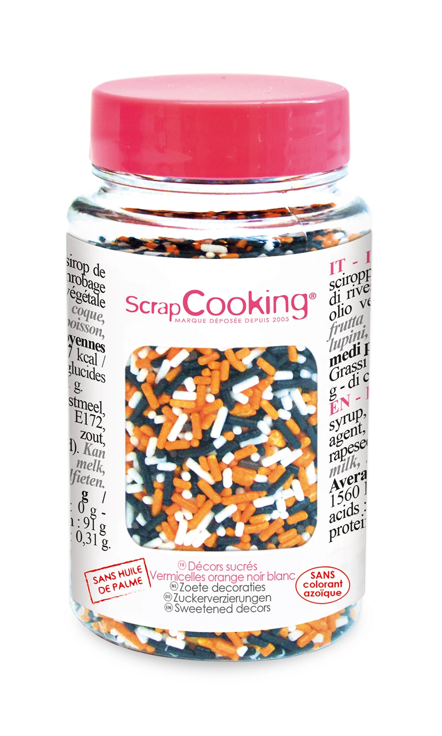 DECORAZIONI DI ZUCCHERO ARANCIO/NERO/BIANCO 80G
