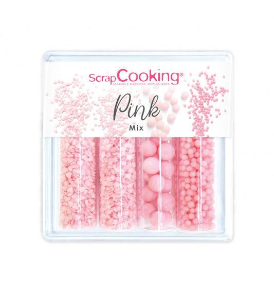 LOT DE 4 DÉCORATIONS EN SUCRE - MIX ROSE - 68G