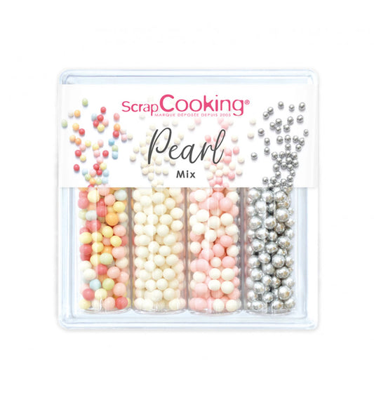 LOT DE 4 DÉCORATIONS EN SUCRE - MÉLANGE PERLES - 56G