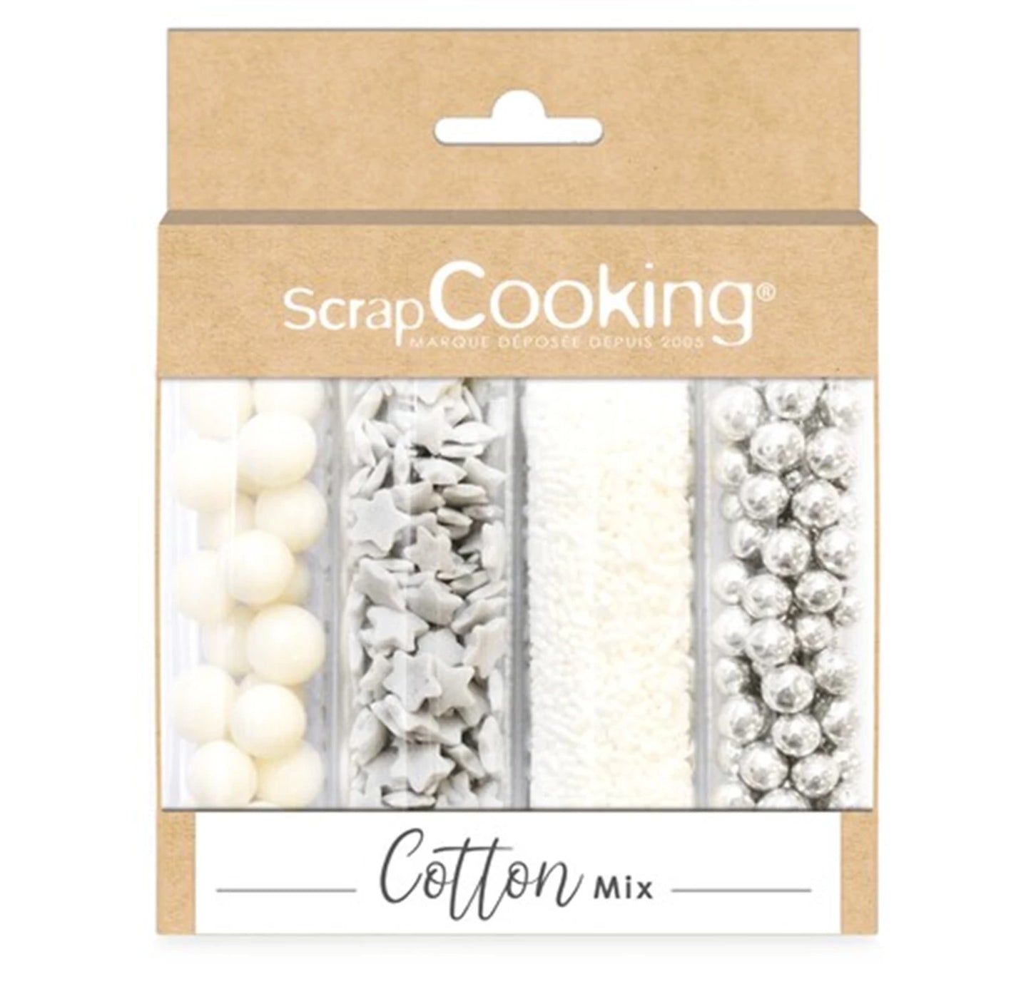 LOT DE 4 DÉCORATIONS EN SUCRE - COTON MÉLANGÉ - 61G