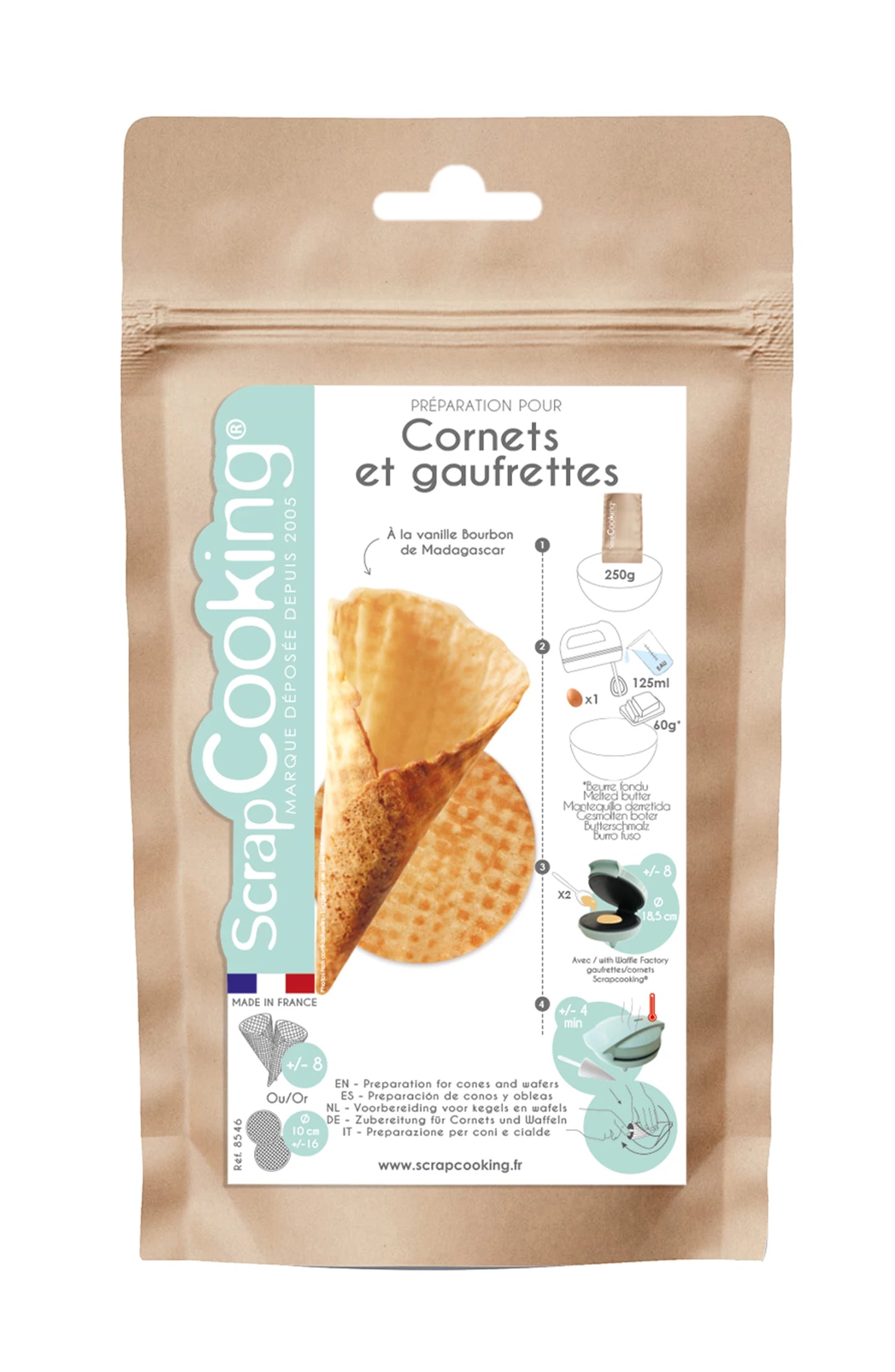 ZUBEREITUNG Waffeln/ Hörnchen – VANILLE 250G
