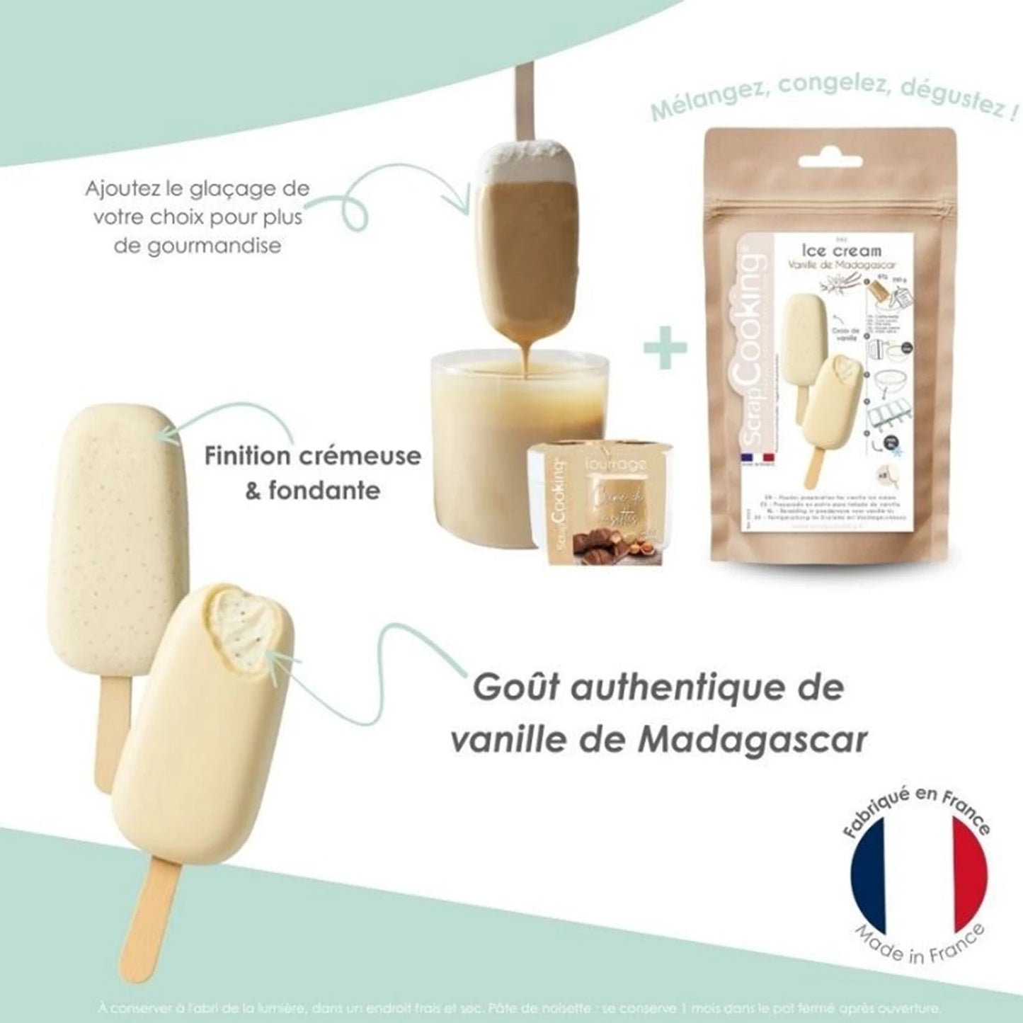 SCRAPCOOKING - FERTIGE VANILLE-EISZUBEREITUNG GEBRAUCHSFERTIG 115 G - F/D/I/ML