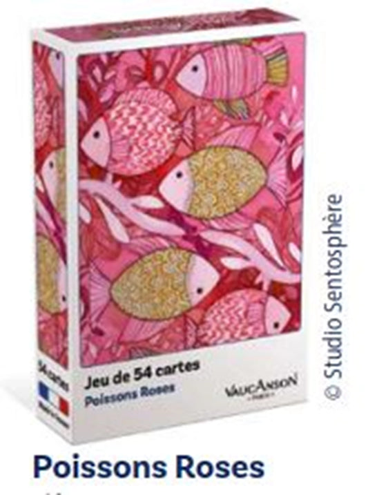 SENTOSPHERE - KARTENSPIEL 54 KLASSISCHE FISCHE ROSA (ML) - F/D/D/I