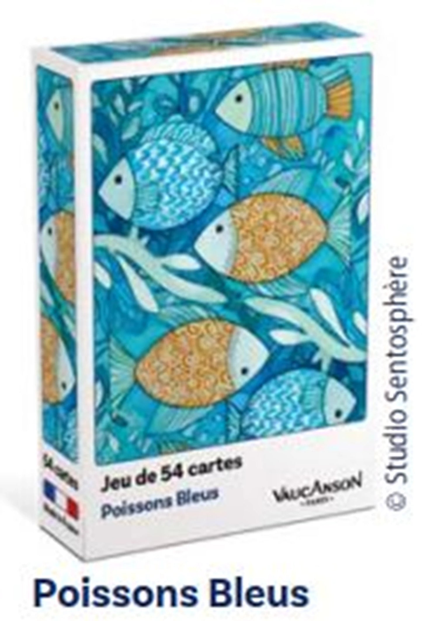 SENTOSPHERE - KLASSISCHES KARTENSPIEL 54 KARTEN BLAUE FISCHE (ML) - F/D/D/I