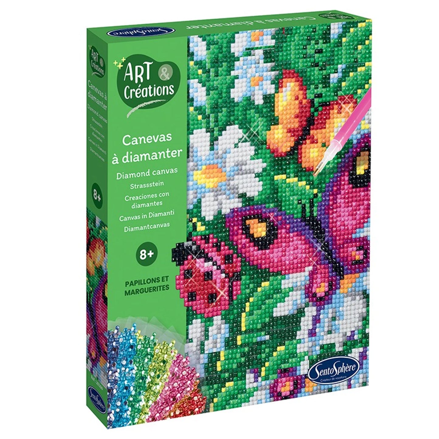A&C DIAMANT LEINWAND SCHMETTERLINGE UND GÄNSEBLÜMCHEN (FR-DE-IT-