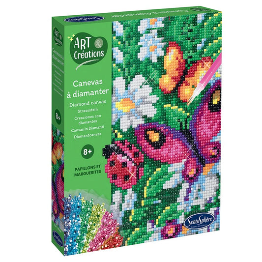 A&C DIAMANT LEINWAND SCHMETTERLINGE UND GÄNSEBLÜMCHEN (FR-DE-IT-