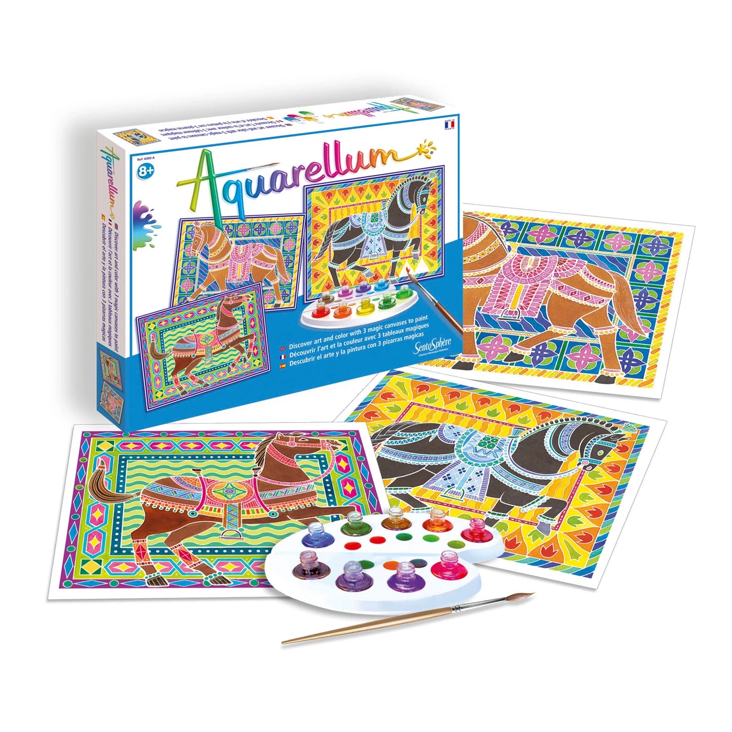 CHEVAUX AQUARELLUM GRD 3T (FR-DE-IT-EN-ES-NL)