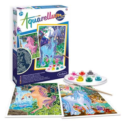 LICORNES AQUARELLUM FLUO (FR-DE-IT-EN-ES-NL)