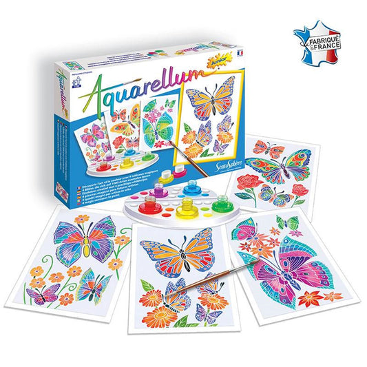 AQUARELLUM JUNIOR PAPILLONS ET FLEURS (FR-DE-IT-EN-ES-NL)