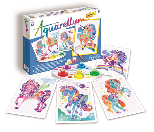 AQUARELLUM JR 4T LICORNES (FR-DE-IT-EN-ES-NL)