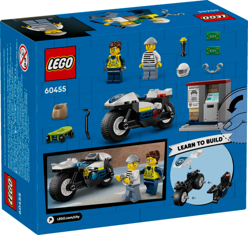 POURSUITE EN MOTO DE LA POLICE - CITY POLICE 60455 - LEGO