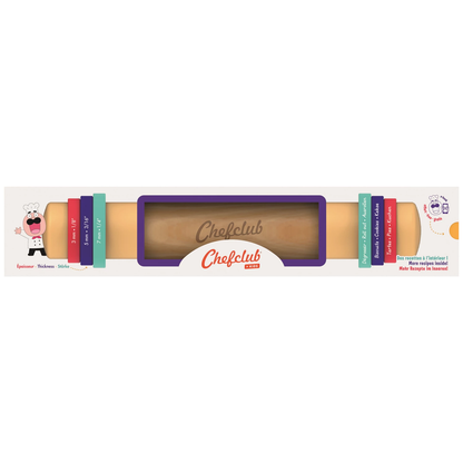 ROULEAU À PÂTISSERIE AVEC ANNEAUX EN SILICONE - CHEF CLUB