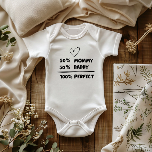 BABY BODY "50% MAMA 50% PAPA: 100% PERFEKT" 68CM - THE CUTE CLOUD
