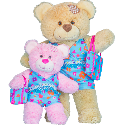 BLUMEN TANKINI MIT TASCHEN-OUTFIT - 40CM - MAKE A TEDDY