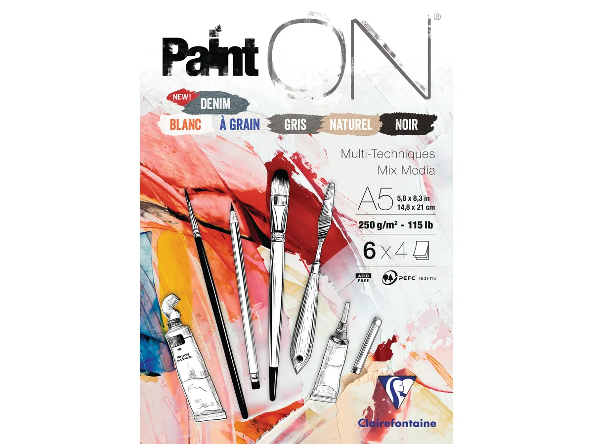 BLOCCO DA DISEGNO DIVERSE TEXTURE DA 24 FOGLI -  CLEIRE FONTAINE