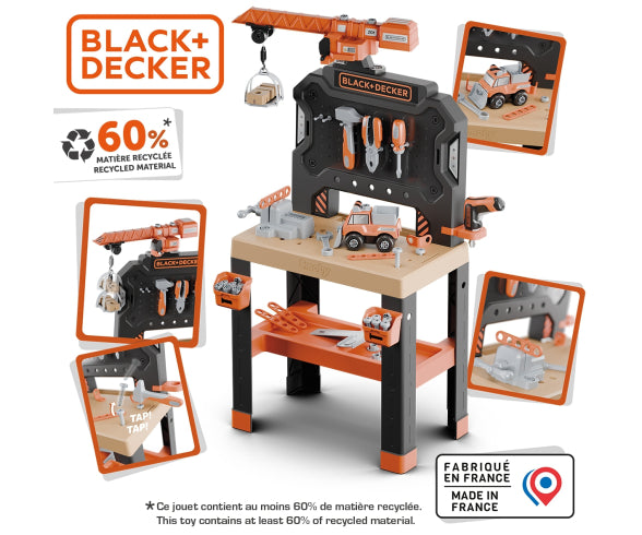 🟡 BLACK AND DECKER WERKSTÄTTE - SMOBY -BESTSELLER