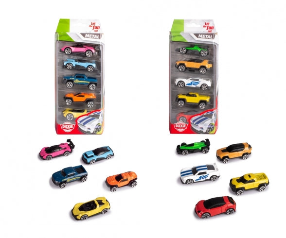 PACK 5 SORTIERTE SPIELZEUGAUTOS - DICKIE TOYS