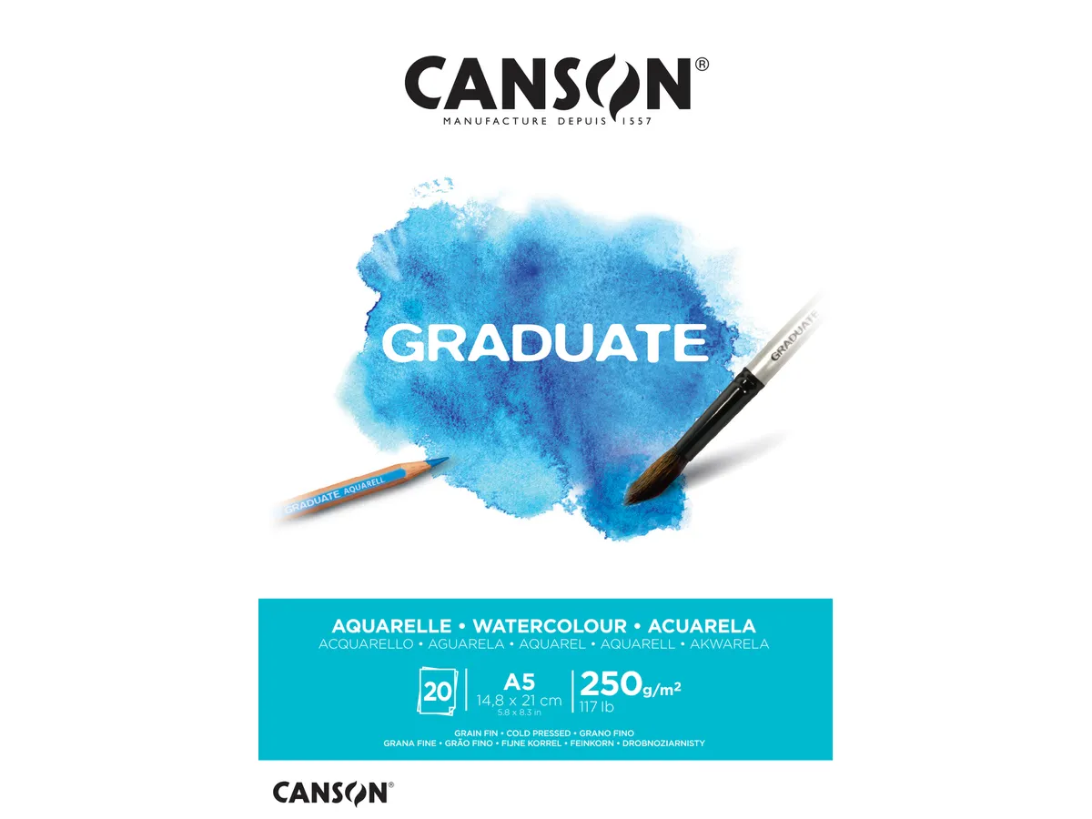 ALBUM A5 PER ACQUERELLI DA 20 FOGLI BIANCHI - CANSON