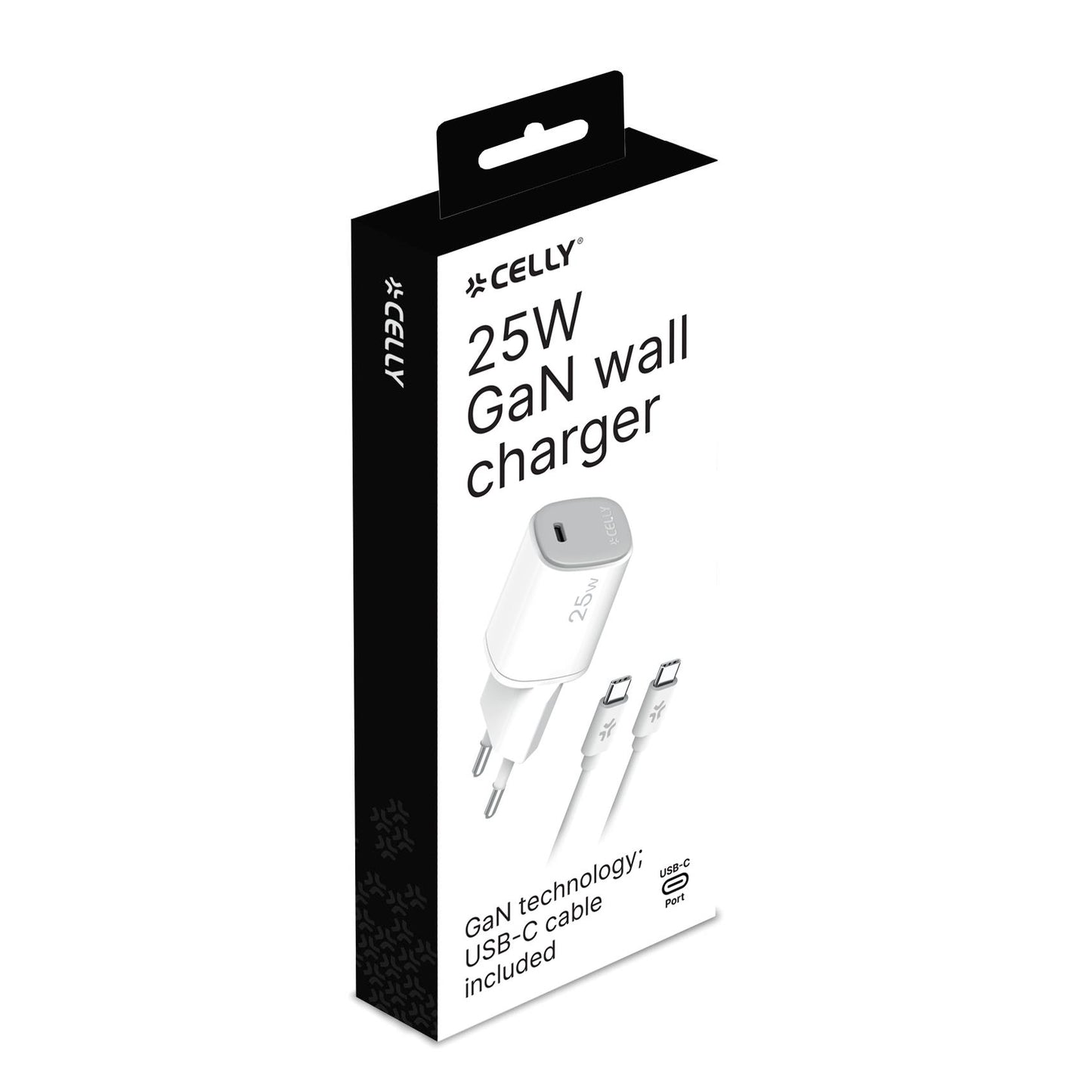 REISELADEGERÄT 25W MIT USB-C-KABEL WEISS - CELLY