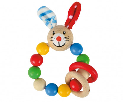 Rassel Hase mit Holzringen - Eichhorn