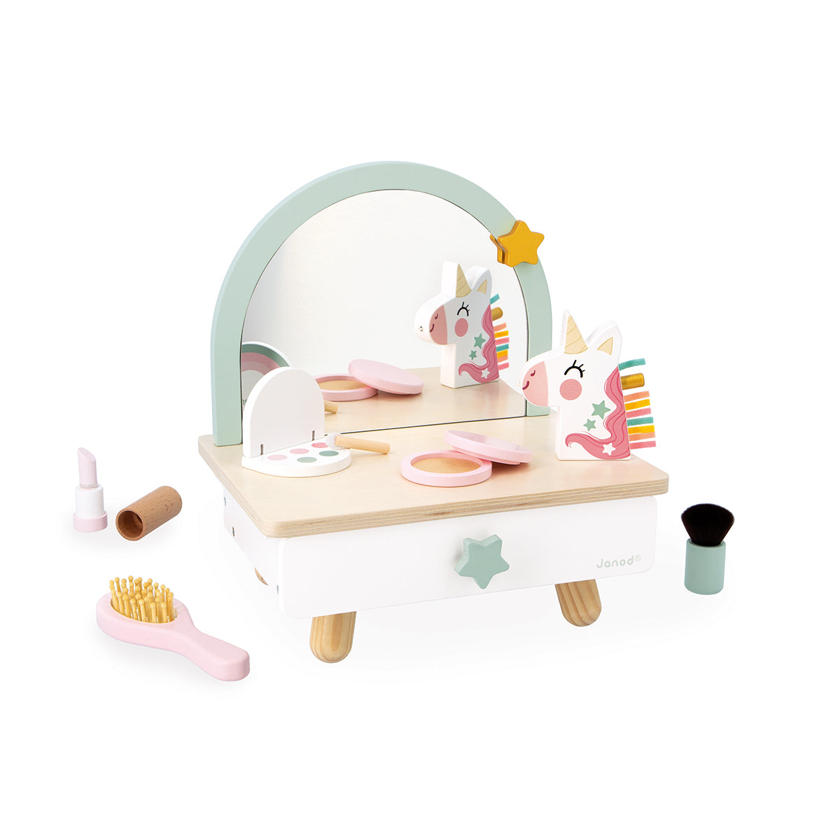 🟡 SCHMINKTISCH EINHORN AUS HOLZ - JANOD - BESTSELLER