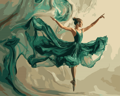 BALLERINA CLASSICA IN VERDE - PITTURA CON I NUMERI - COLORELLE