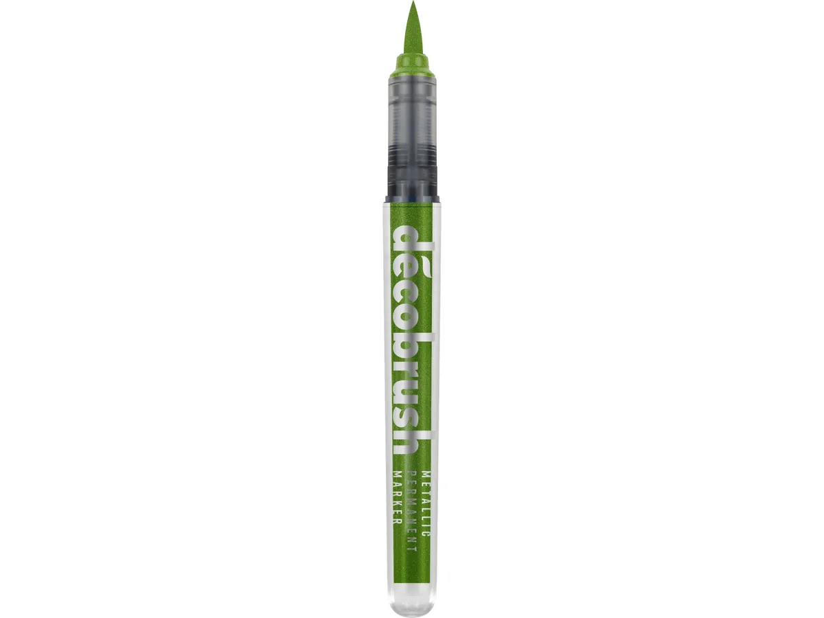 PENNA DECO BRUSH METALLICA VERDE CHIARO - KARIN