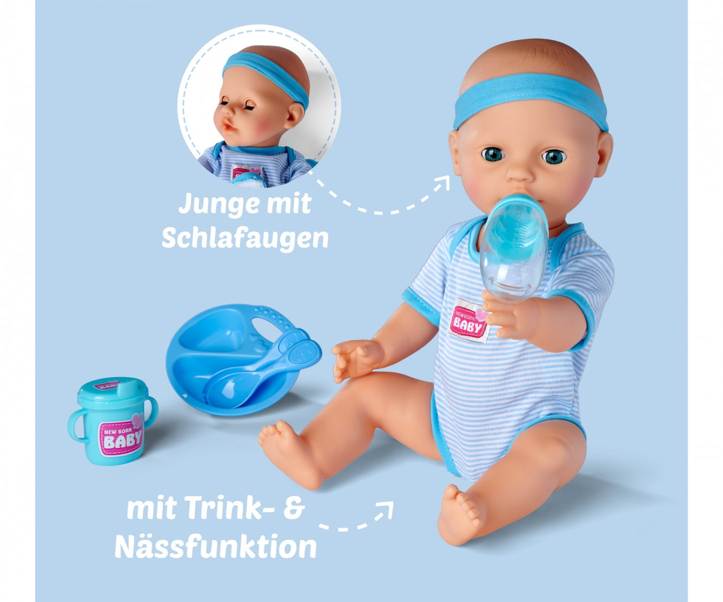POUPÉE AVEC ACCESSOIRES BLEUS - SIMBA TOYS