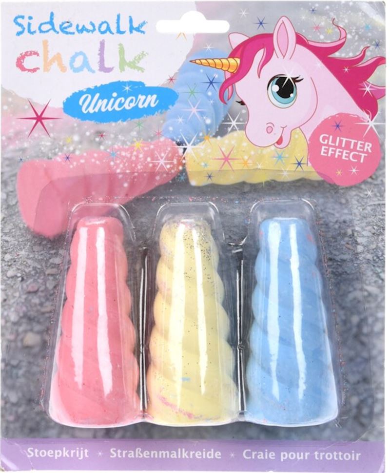 GESSETTI DA ESTERNO UNICORNI BRILLANTINATI PACK DA 3
