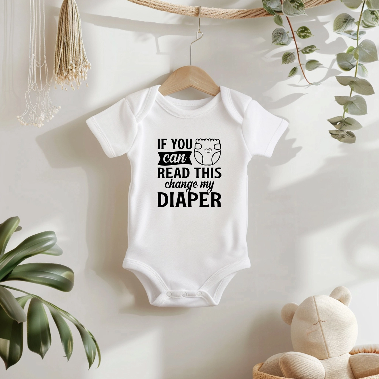 BABY BODY "WENN DU DAS LESEN KANNST, WECHSLE MEINE WINDEL" 74CM - THE CUTE CLOUD